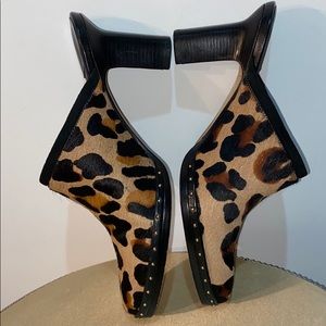 Cole Hann Leopard Print Calf Hair Mules